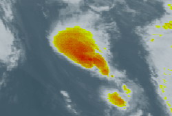 Jerry weakens to a depression as it heads for cooler waters