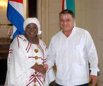 Nkosazana Dlamini Zuma South African Foreign Minister on Oficial Visit to Cuba  