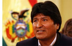 Bolivian President Evo Morales arrived to Cuba today 