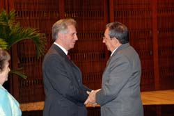 Raul Castro and Tabare Vazquez